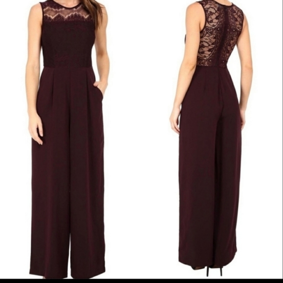 BB Dakota Pants - BB Dakota Litzy Black Lace Sleeveless Jumpsuit